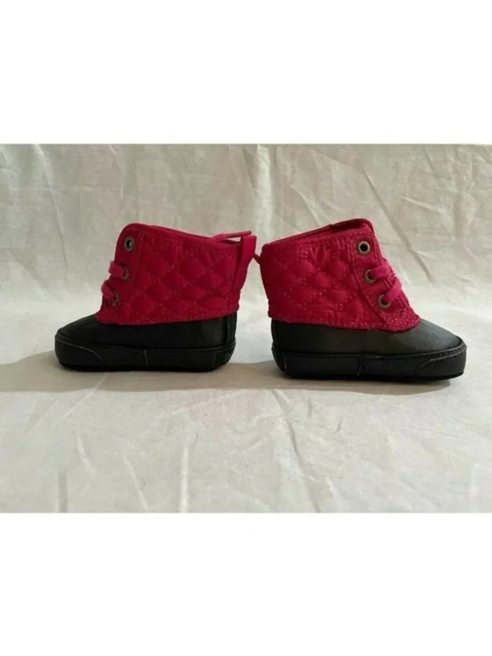 Polo Ralph Lauren Baby Girl's Shoes Lace-Up Canvas Boots Fucsia Black Size 1